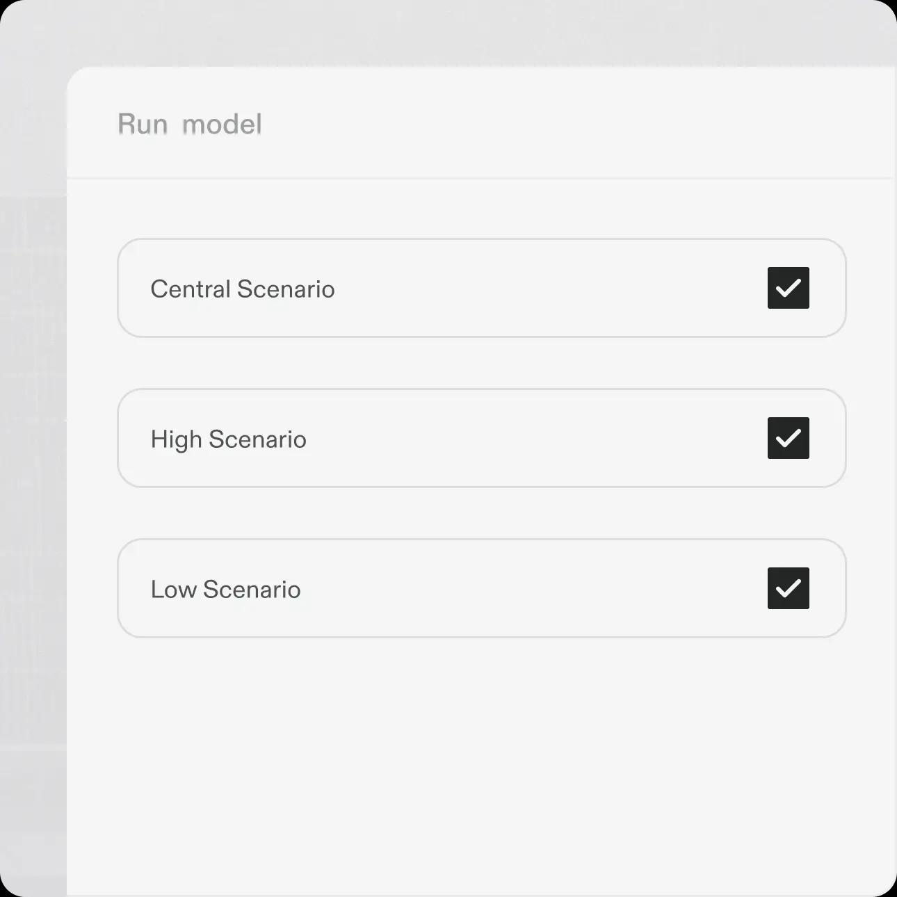 Stress test assumptions