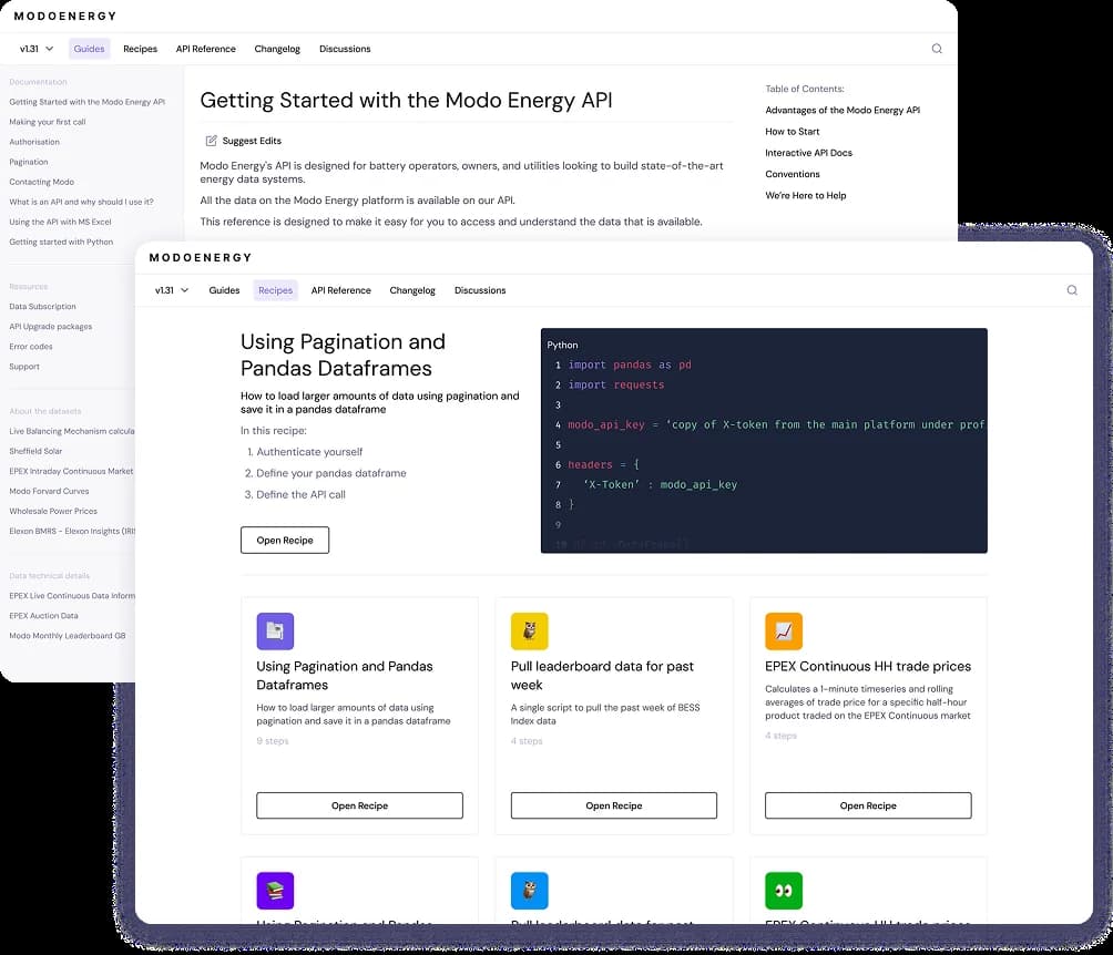 Seamlessly integrate your forecasts and benchmark data - with our API