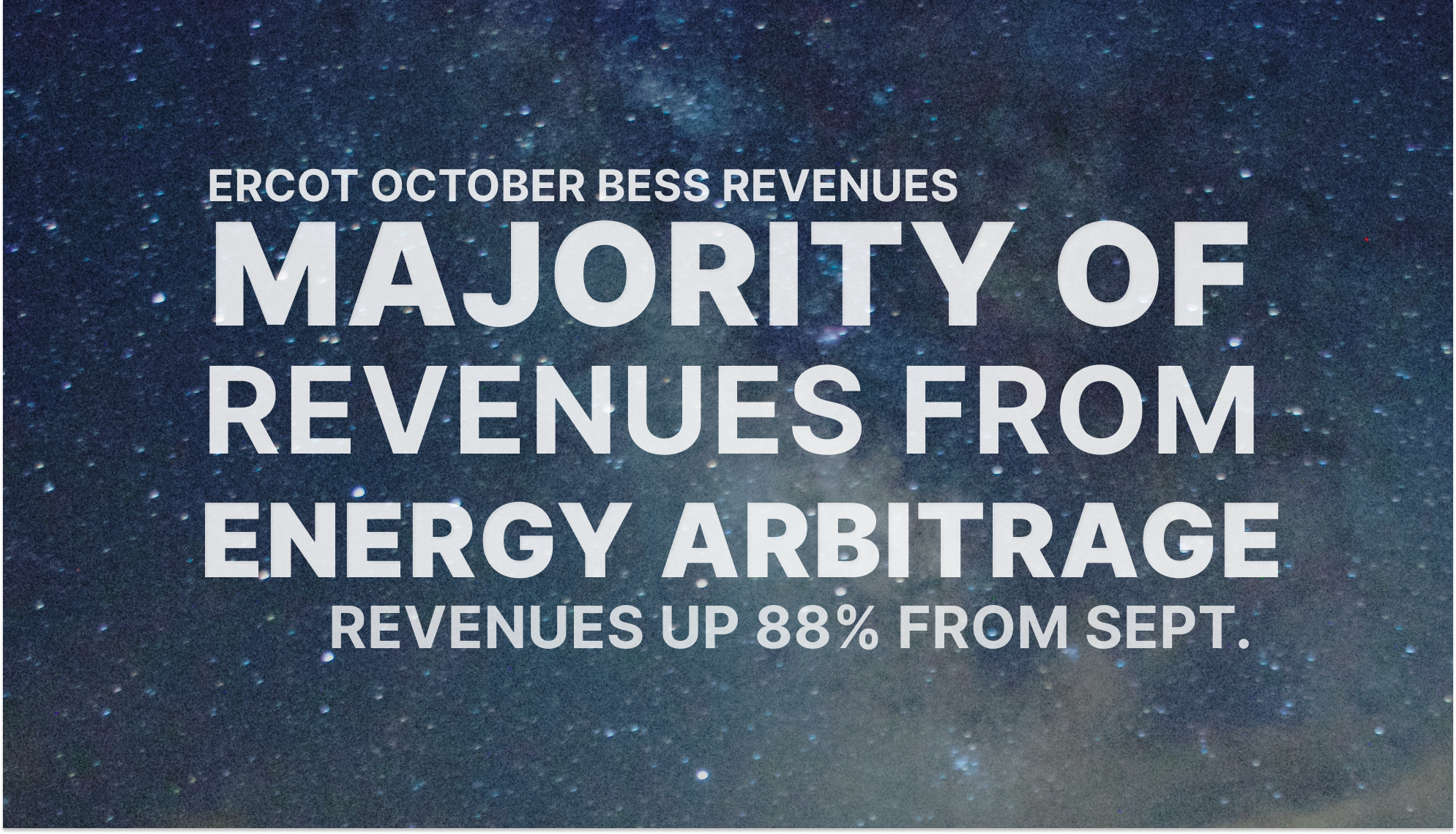 ERCOT: October BESS revenues increased 88% over September