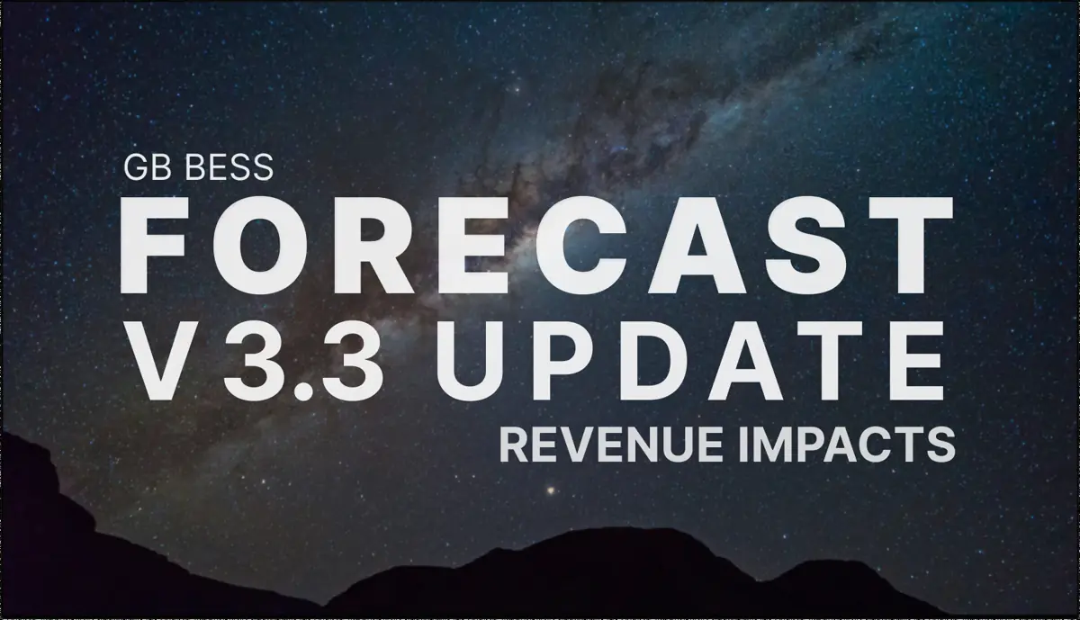 V3.3 Forecast update: Modelling changes and revenue impacts