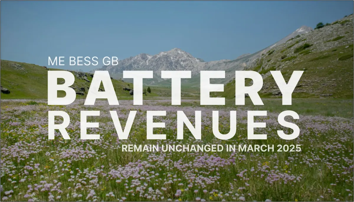 ME BESS GB: Balancing Mechanism continues to support revenues in March 2025