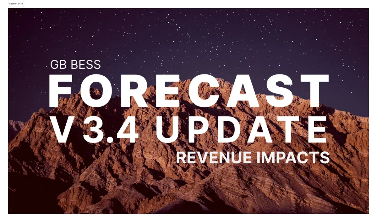 GB BESS revenue forecast v3.4: Model enhancements and revenue outlook