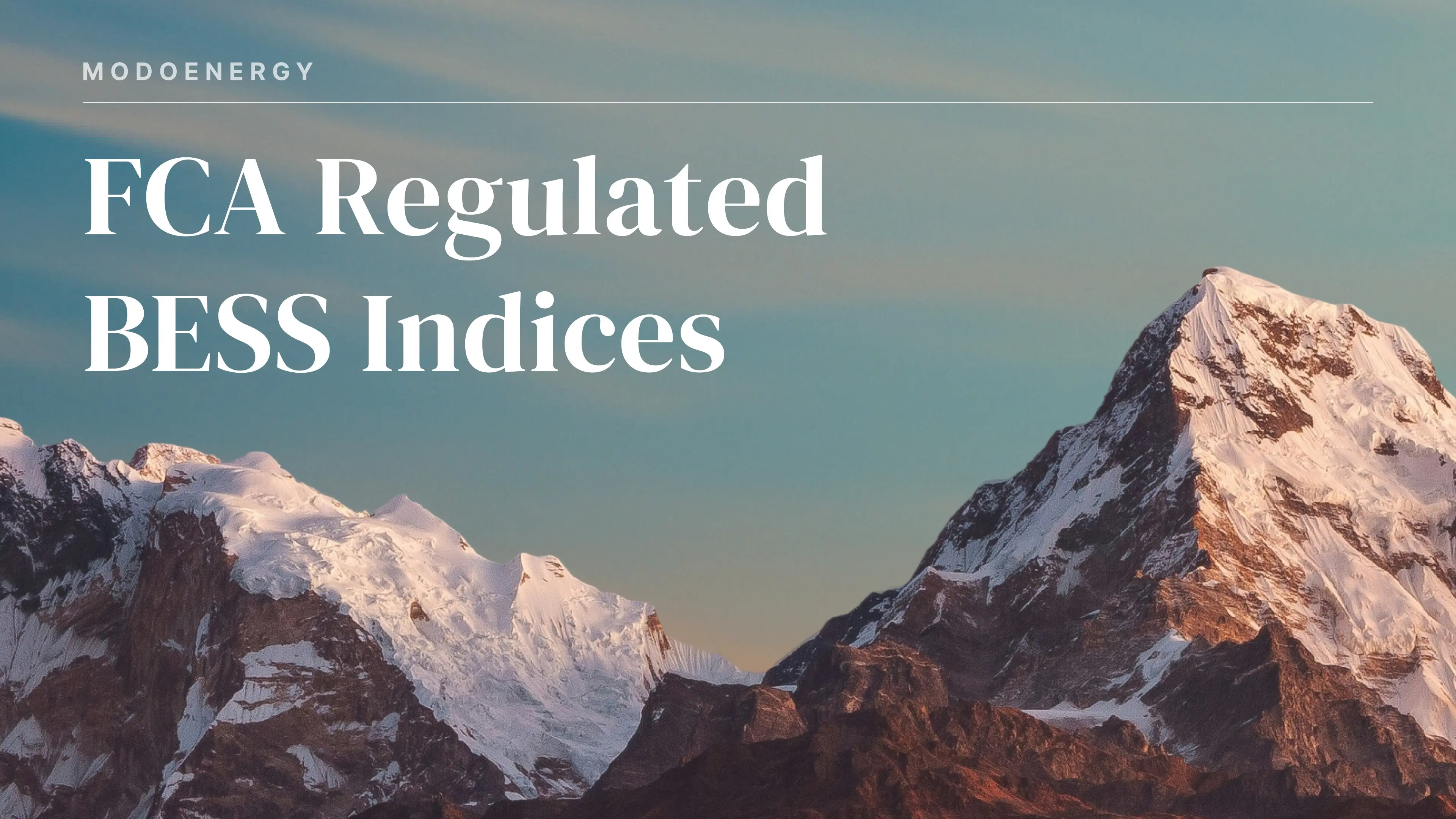 Les indices BESS de Modo Energy sont désormais réglementés par la FCA