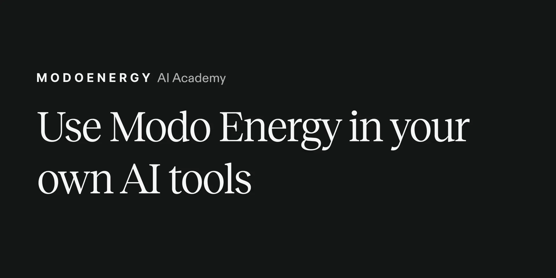 Usa Modo Energy en tus propias herramientas de IA
