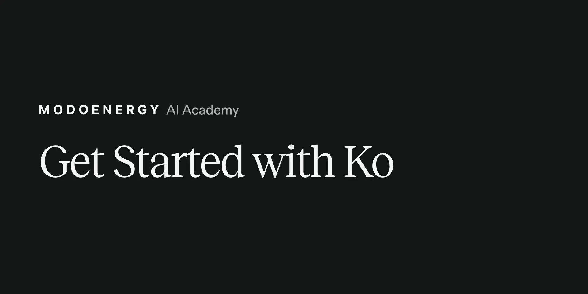 Get Started with Ko