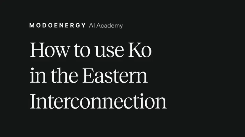 ​How to use Ko in the Eastern Interconnection: a guide for analysts, developers, and traders