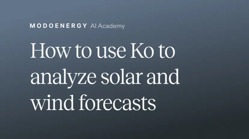 How to use Ko to analyze solar and wind revenue forecasts