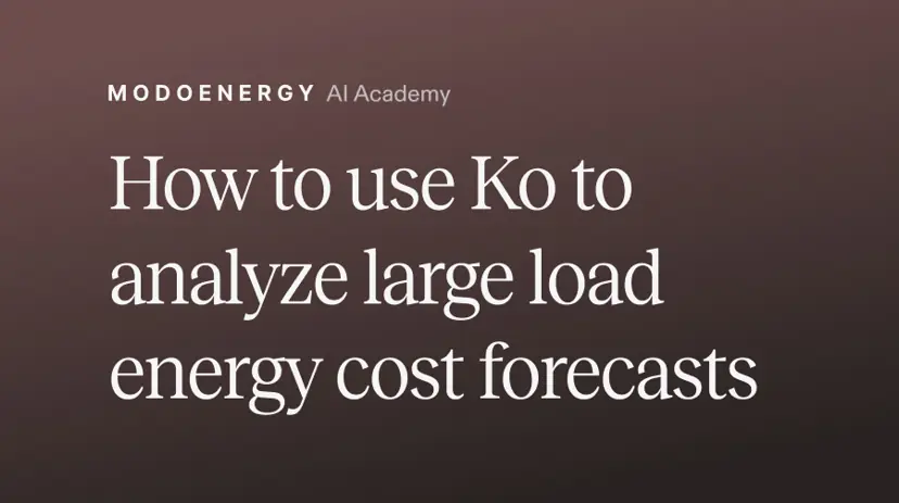 Como usar o Ko para analisar previsões de custos de energia para grandes cargas